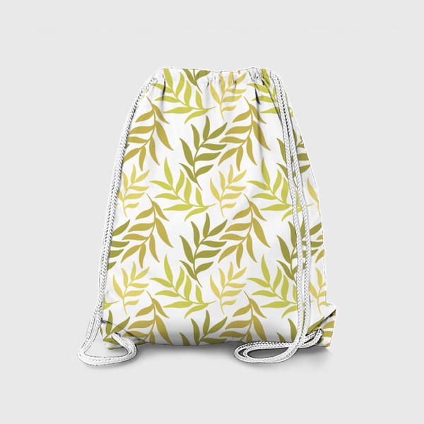 Рюкзак «Нежный ботанический паттерн с веточками на белом фоне»