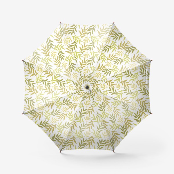 Зонт «Нежный ботанический паттерн с веточками на белом фоне»