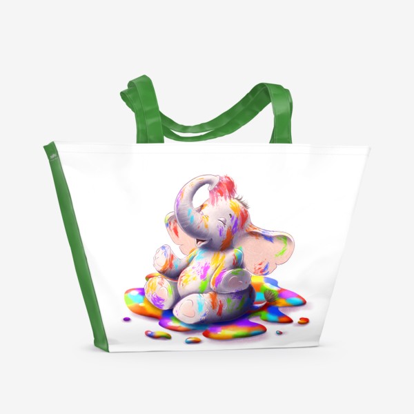 Пляжная сумка «Радужный слоненок»
