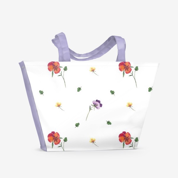 Пляжная сумка «Летний орнамент из цветов»