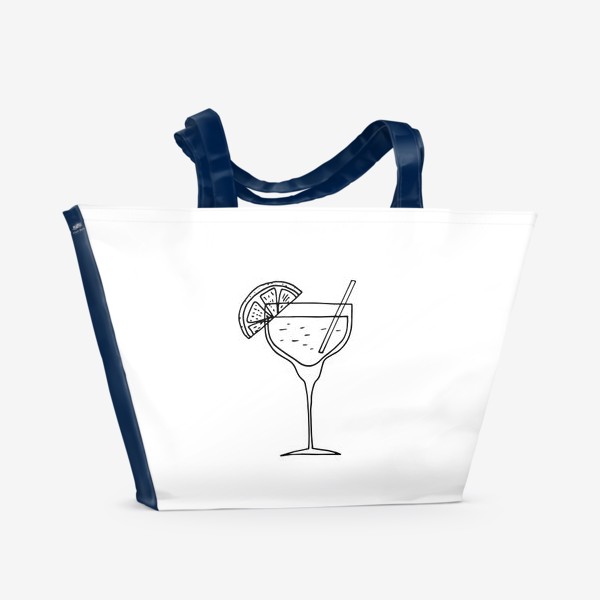 Пляжная сумка &laquo;летний коктейль. напиток в бокале. бар&raquo;