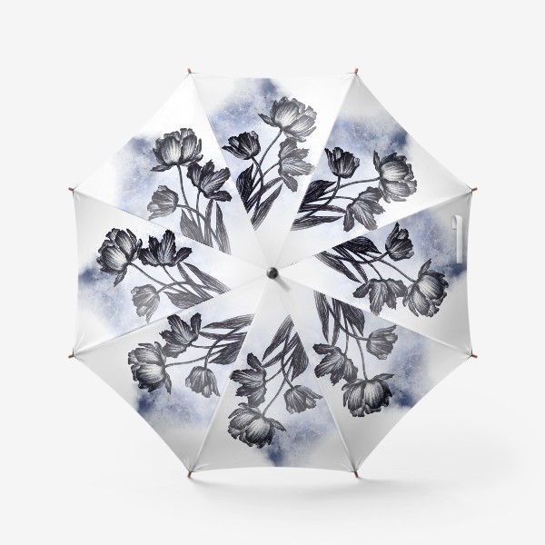 Зонт «Тюльпаны. Графика с акварельными элементами»