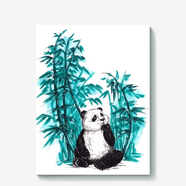 Холст «Панда и бамбук»
