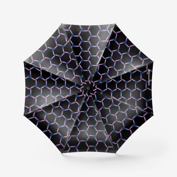 Зонт «неоновая сетка на черном фоне новая»