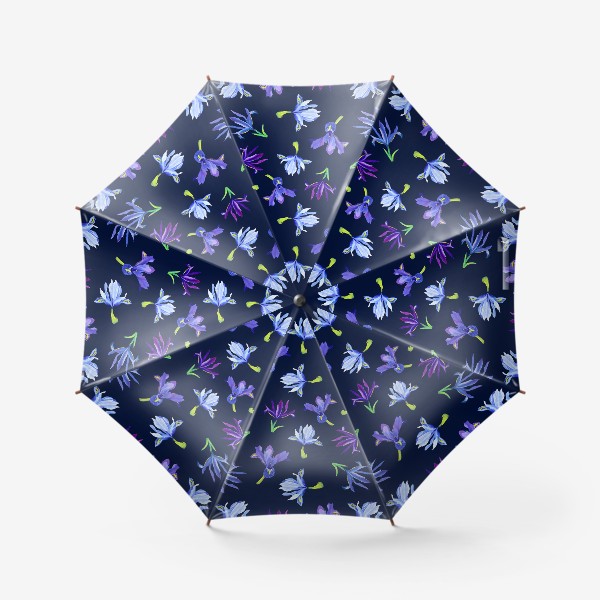 Зонт «Цветы ирисы паттерн»