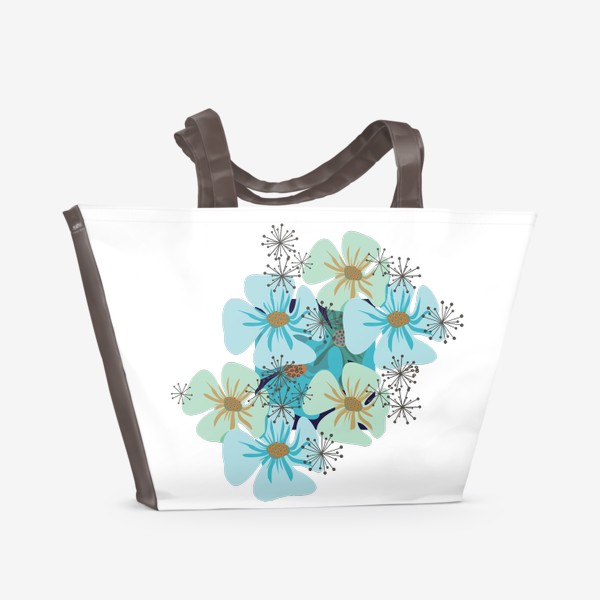 Пляжная сумка «Маки голубые »
