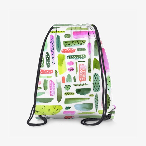 Рюкзак «Акварельный абстрактный принт. Зелено-розовая гамма»