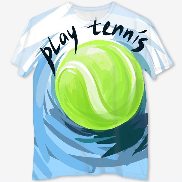 Футболка с полной запечаткой «Играй в теннис»