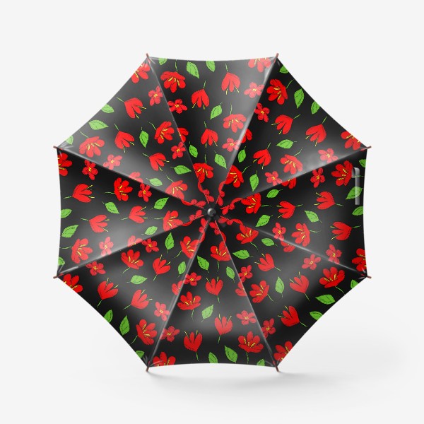 Зонт «красные цветы»