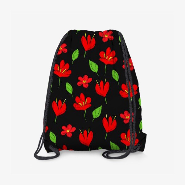 Рюкзак «красные цветы»