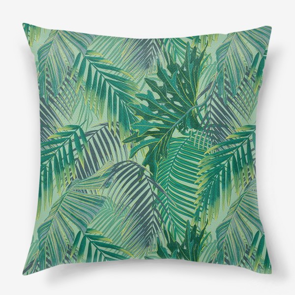 Подушка «зеленые  тропики»