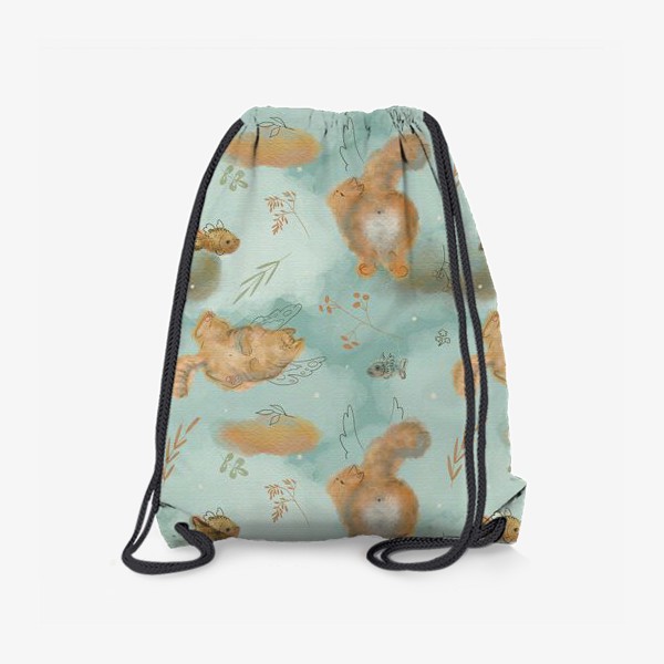 Рюкзак «Котики и рыбки. Паттерн с текстурой.»
