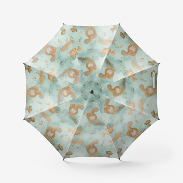 Зонт «Котики и рыбки. Паттерн с текстурой.»