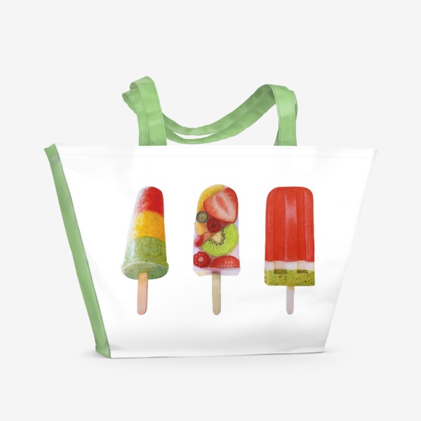 Пляжная сумка «Фруктовое мороженое на палочке»