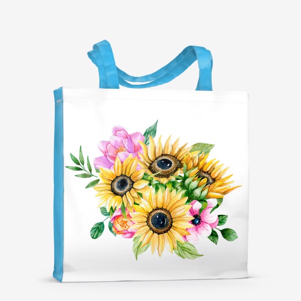 Сумка-шоппер «Подсолнухи и цветы»
