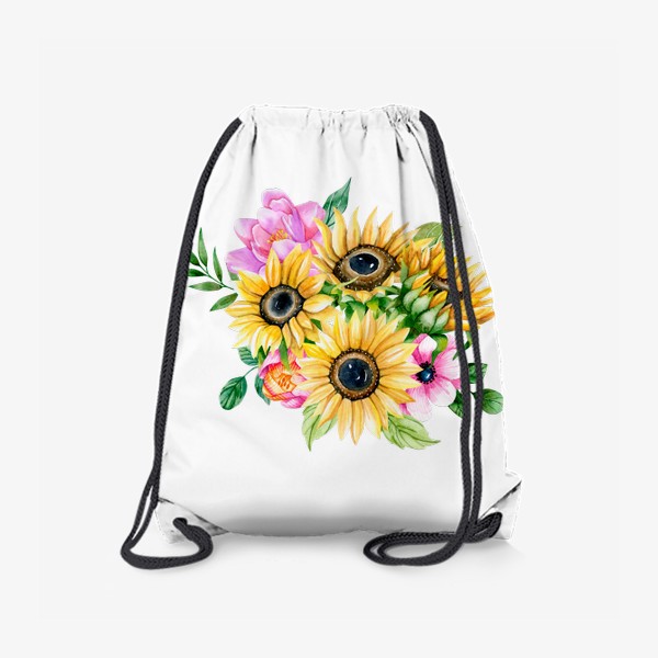 Рюкзак «Подсолнухи и цветы»