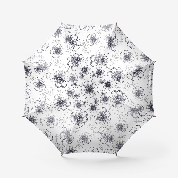 Зонт «Цветы и листья»