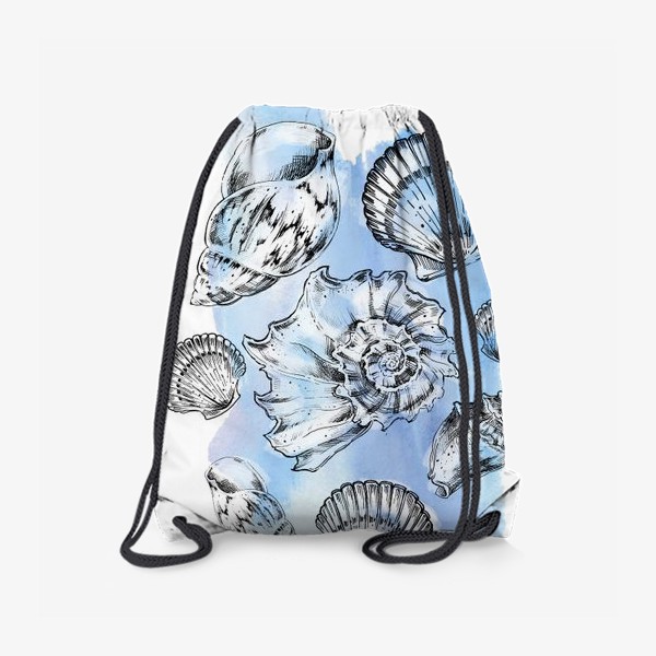 Рюкзак «Ракушки на голубом фоне»