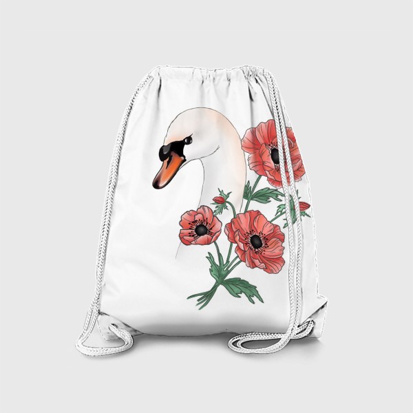Рюкзак «Лебедь белый с анемонами»