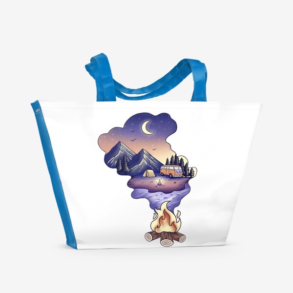 Пляжная сумка «Кемпинг в горах»