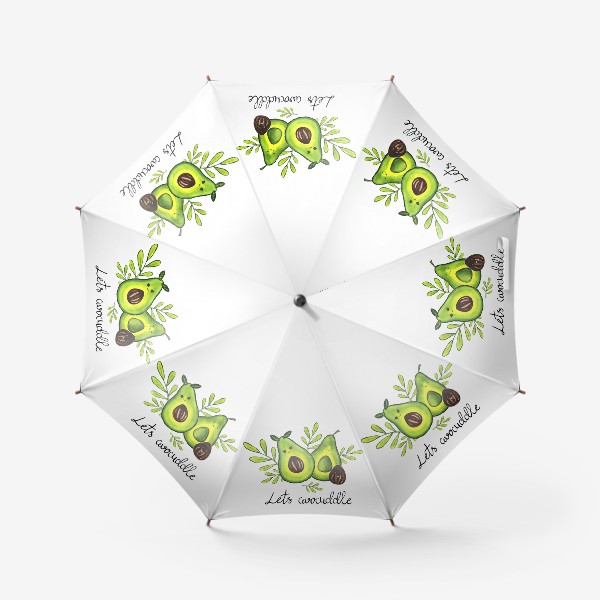Зонт «Милые акварельные авокадо "Давайте смеяться!"»