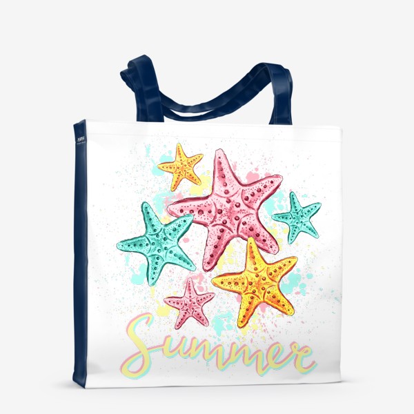 Сумка-шоппер «Акварельные морские звёзды. Лето»