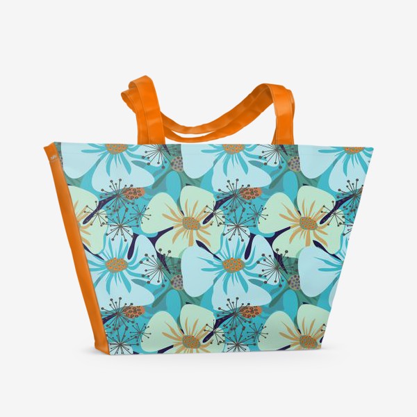 Пляжная сумка «Маки голубые »