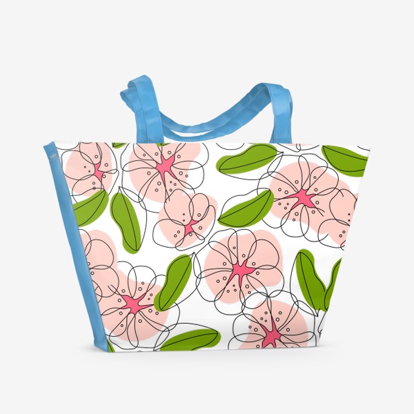 Пляжная сумка «Бесшовный узор цветок»