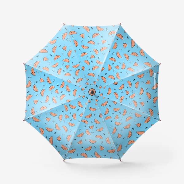 Зонт «Арбузные дольки/арбуз на голубом»