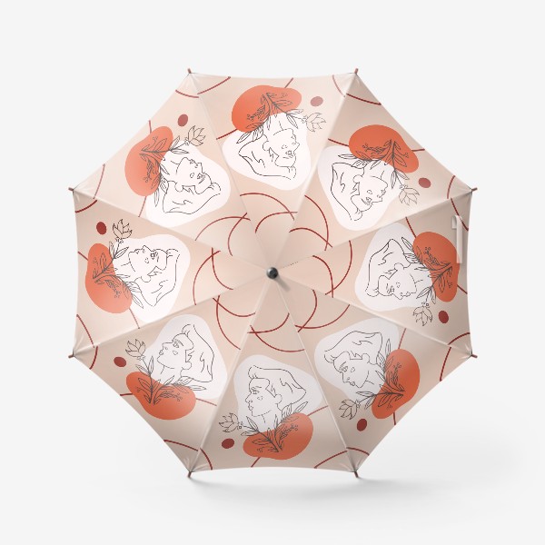 Зонт «Красавица в экзотических цветах. Бежевый»