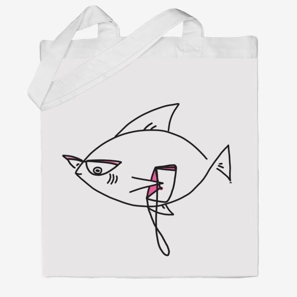 Сумка хб «Стильная рыбка с сумочкой »