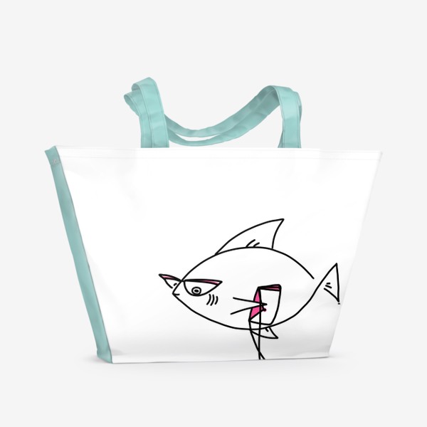 Пляжная сумка «Стильная рыбка с сумочкой »