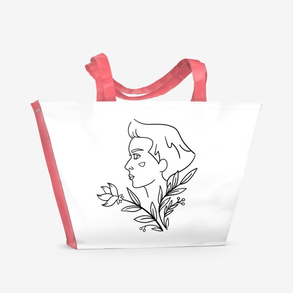 Пляжная сумка «Красавица в минимализме»