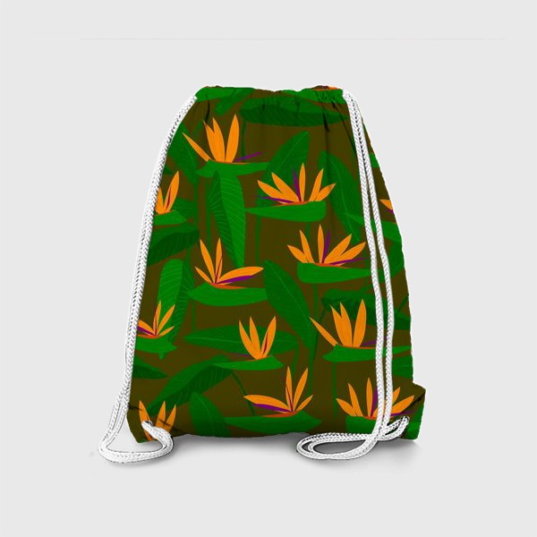 Рюкзак «тропические цветы, стрелиция»
