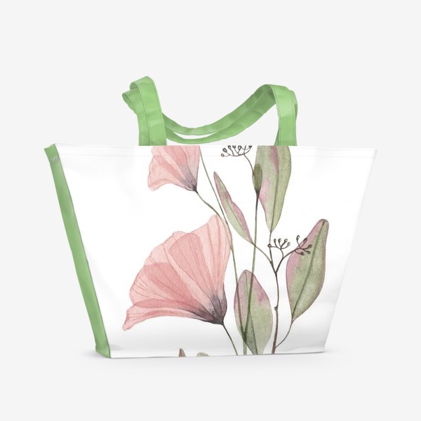 Пляжная сумка «Цветы и травы»