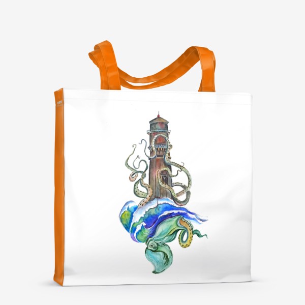 Сумка-шоппер «маяк осьминог море»