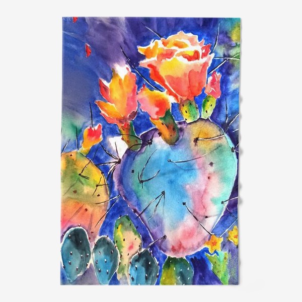 Полотенце «кактус яркий принт цветок»