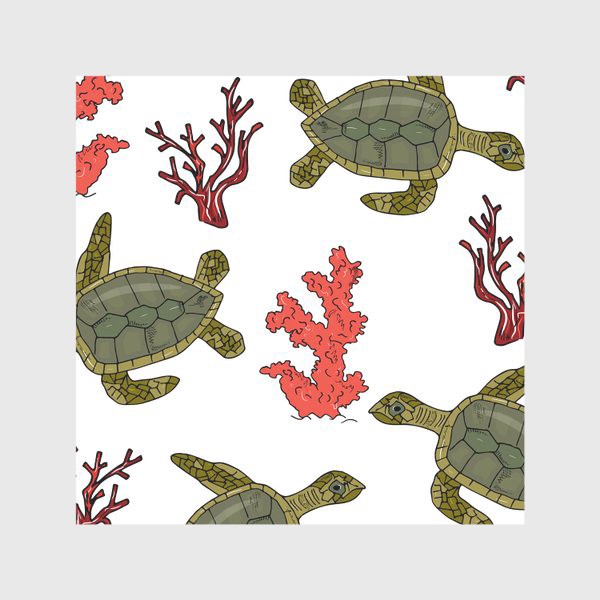 Скатерть «морские черепахи и кораллы»
