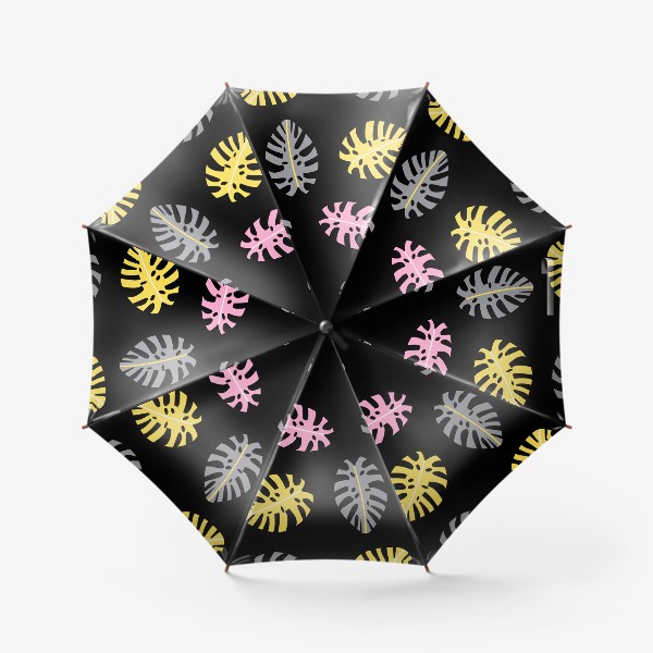 Зонт «Монстера на черном»