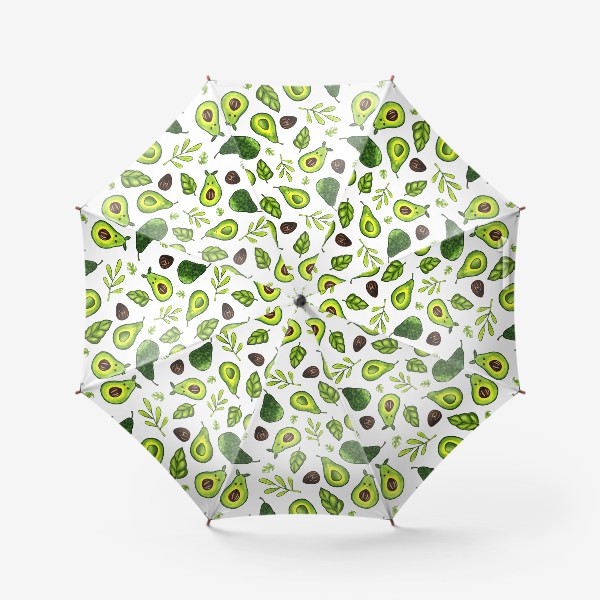 Зонт «Милые акварельные авокадо бесшовный паттерн»