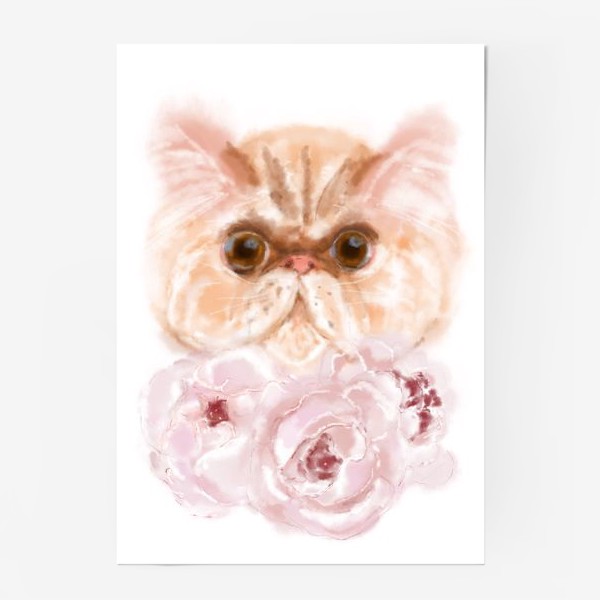 Постер «Котик. Цветочек.»