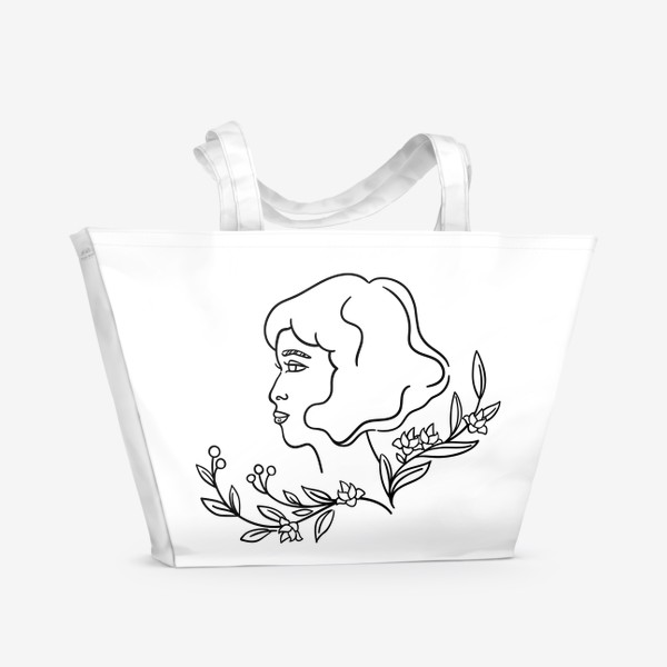 Пляжная сумка «Азиатская красавица в минимализме»