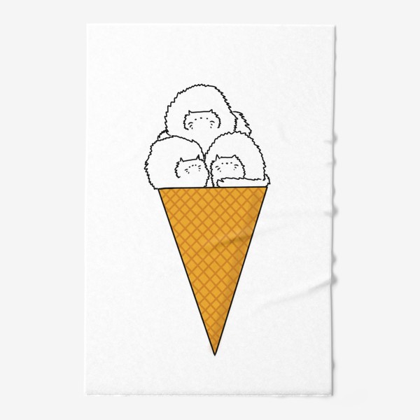 Полотенце &laquo;Котики. Рожок мороженого. Летнее настроение &raquo;