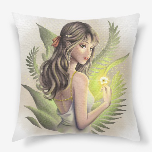 Подушка «Девушка с цветком»