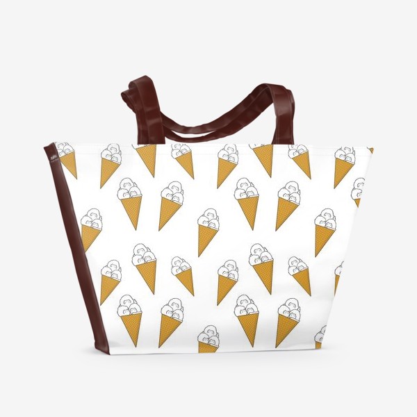Пляжная сумка «Коты мороженое. Летнее настроение. Паттерн »