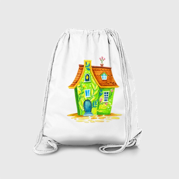 Рюкзак «Цветочный зеленый домик»