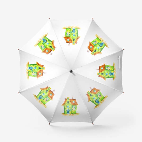 Зонт «Цветочный зеленый домик»