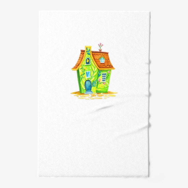 Полотенце «Цветочный зеленый домик»