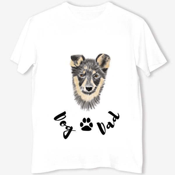 Футболка «Парная футболка с портретом щенка и надписью»