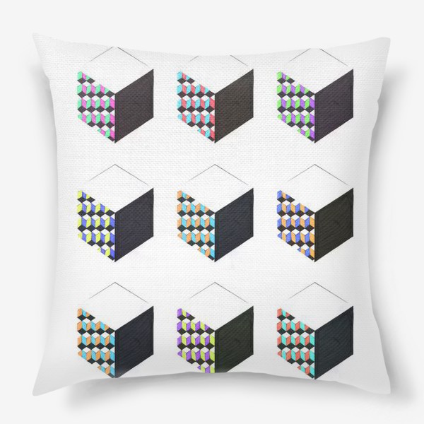 Подушка «Геометрия куб графика»